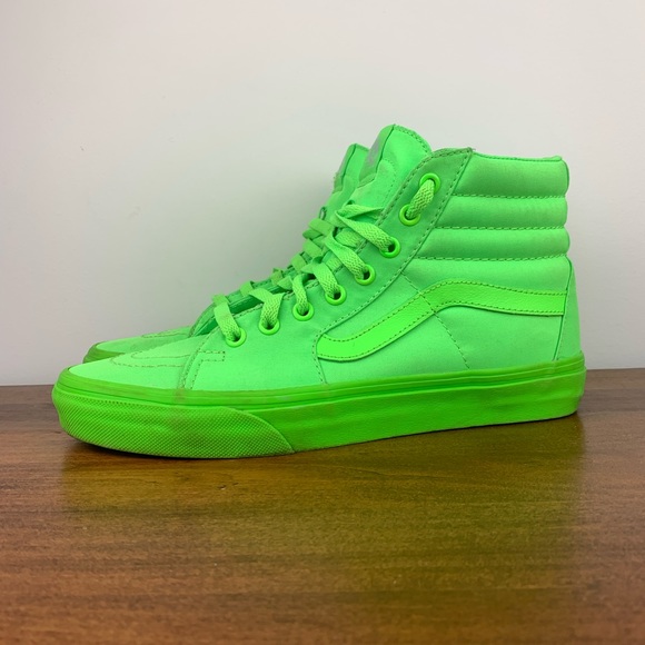 Vans Shoes - Vans Old Skool High Tops Shoes Sneakers Neon Green Size Mens 8 Womens 9.5 Used